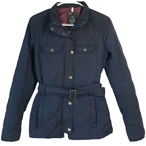 Gap Quilted Navy Blue Medium Weight Winter Coat Women's Size XS